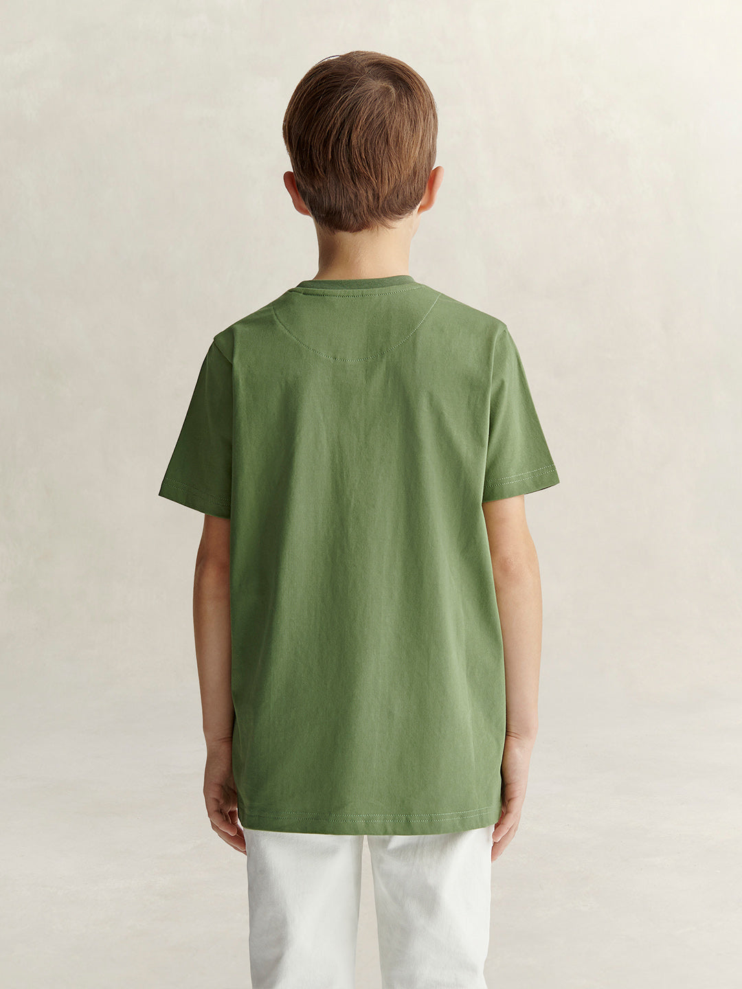 Gant Boys Green Printed Regular Fit Pure Cotton T-Shirt