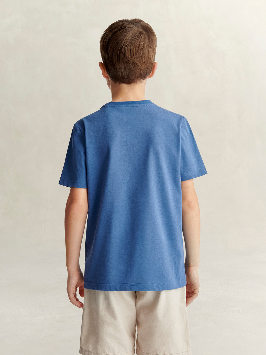 Gant Boys Blue Printed Relaxed Fit Pure Cotton T-Shirt