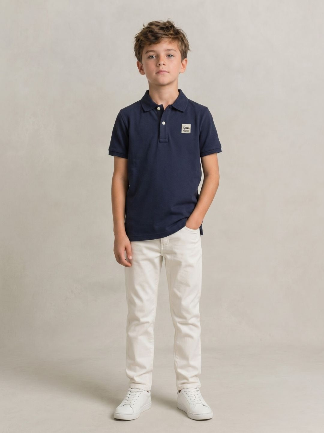 Gant Navy Cotton Boys Regular Fit Polo Tshirt