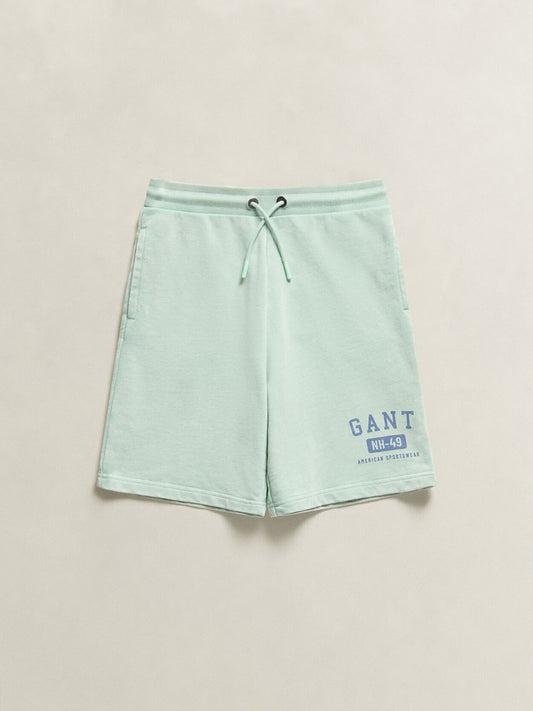 Gant Boys Green Solid Regular Fit Pure Cotton Shorts