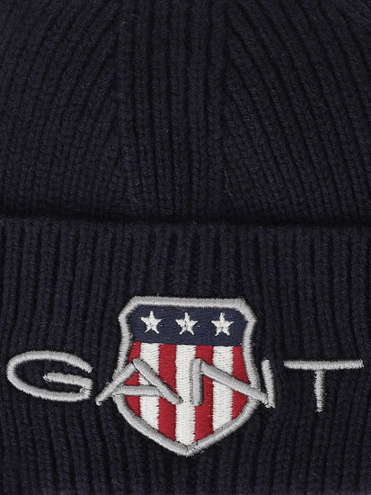 Gant Boys Navy Blue Solid Beanie Cap