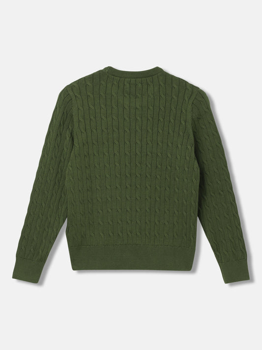 Gant Boys Self-Design Full Sleeves Round Neck Sweater