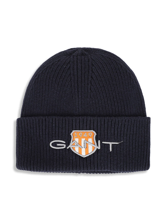 Gant Boys Navy Blue Solid Beanie Cap