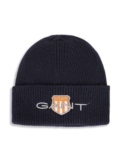 Gant Boys Navy Blue Solid Beanie Cap