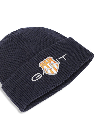 Gant Boys Navy Blue Solid Beanie Cap