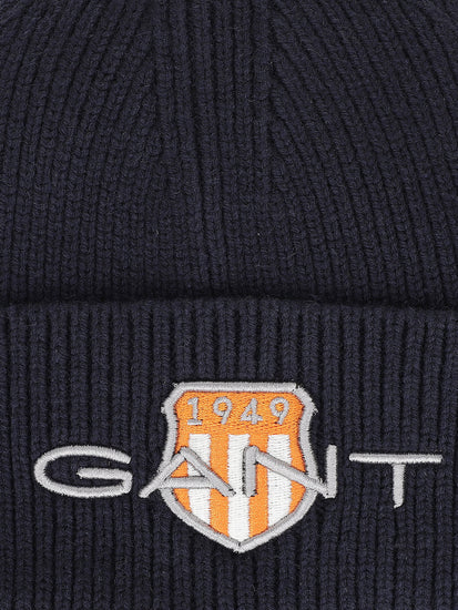 Gant Boys Navy Blue Solid Beanie Cap