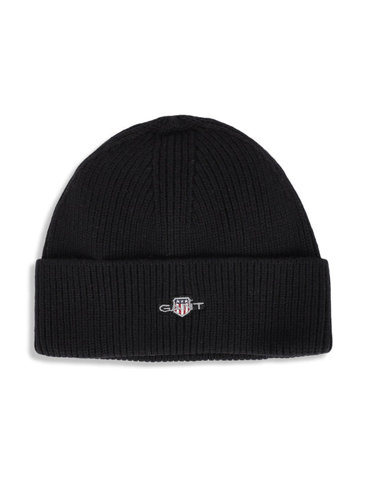 Gant Boys Black Solid Beanie Cap