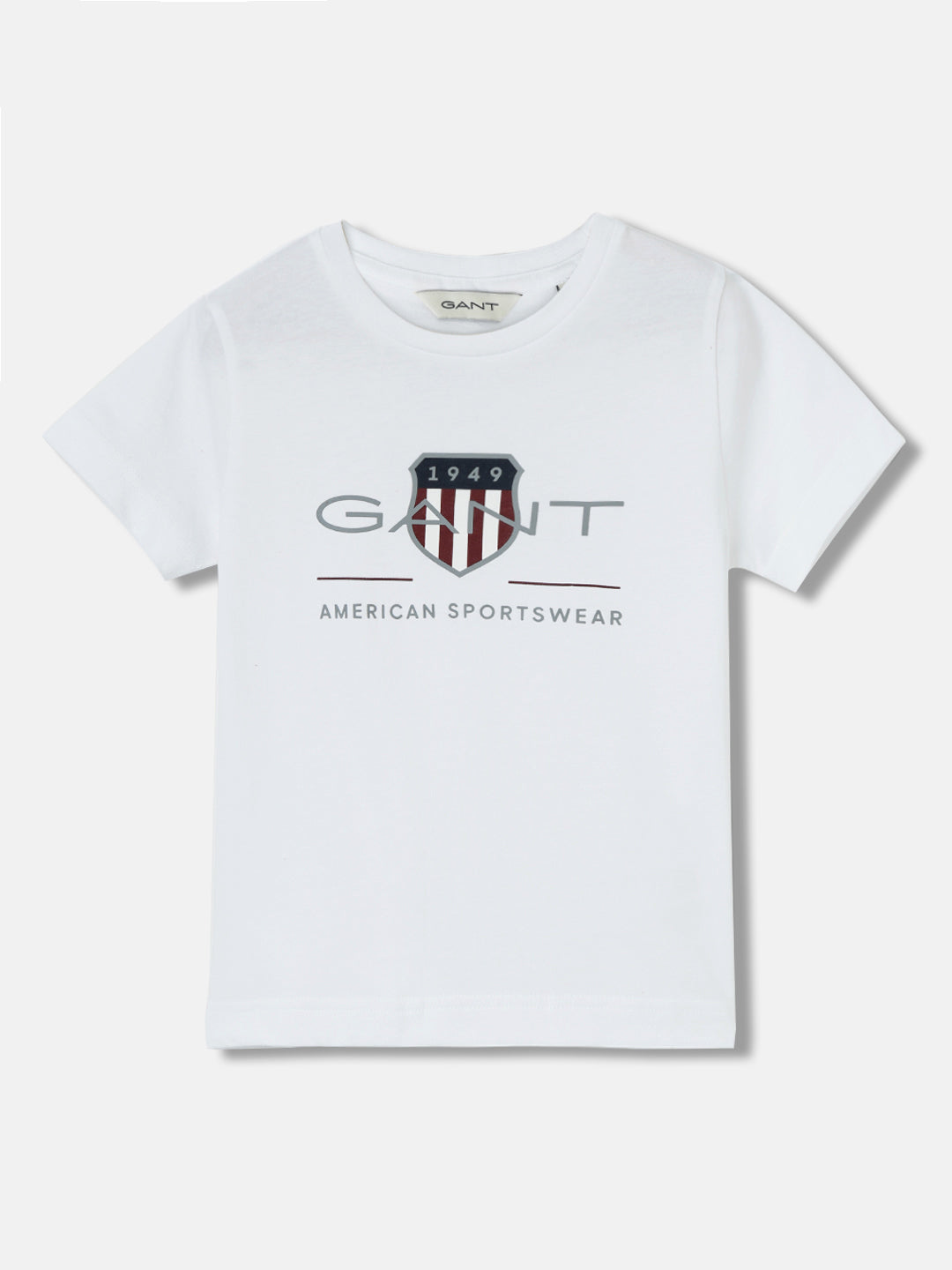 Gant Boys White Printed Round Neck Short Sleeves T-Shirt