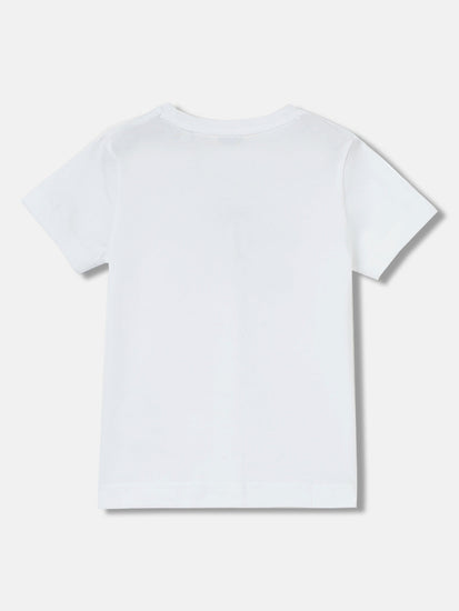 Gant Boys White Printed Round Neck Short Sleeves T-Shirt