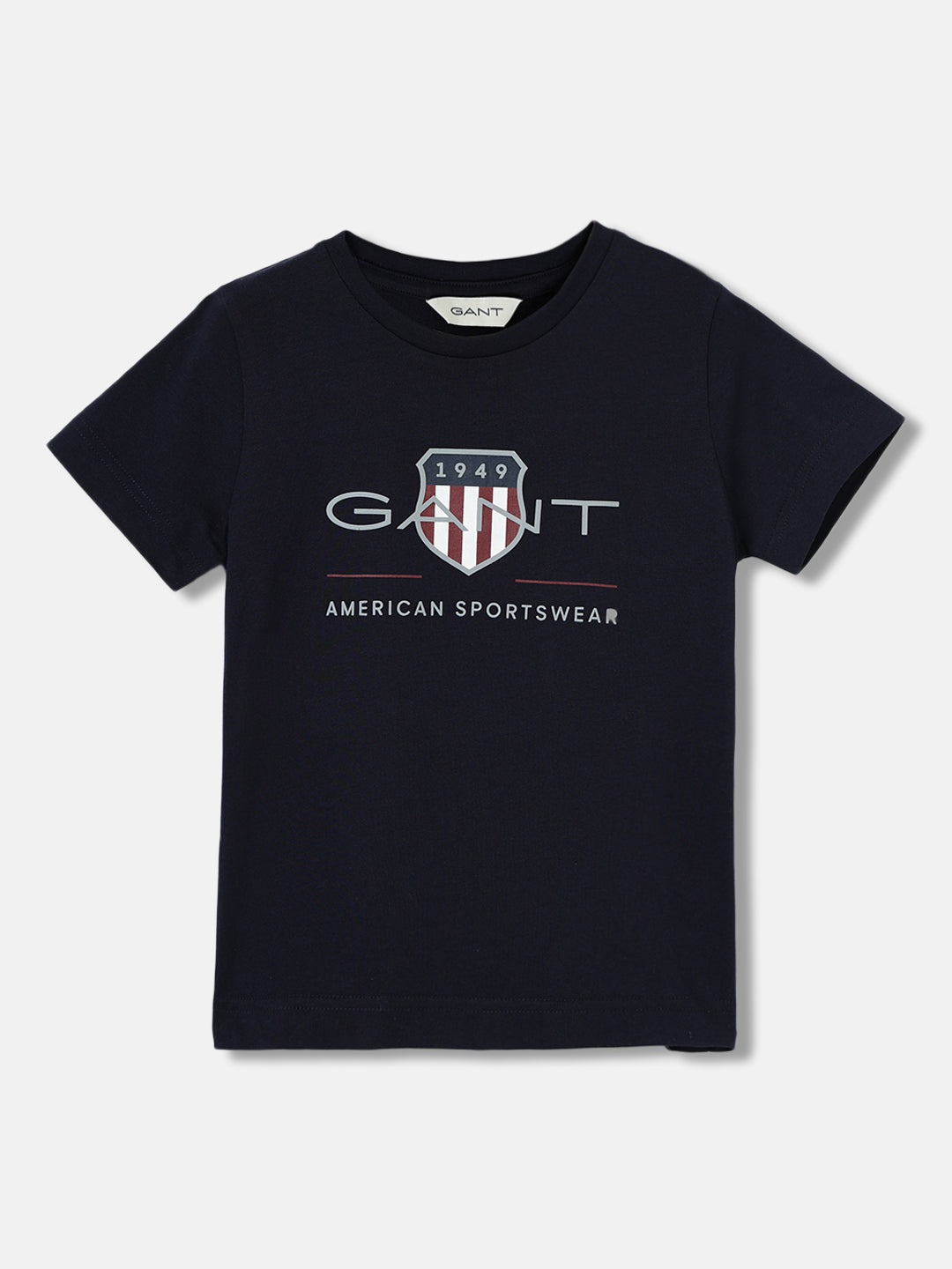 Gant Boys White Printed Round Neck Short Sleeves T-Shirt