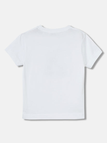 Gant Boys White Printed Round Neck Short Sleeves T-Shirt