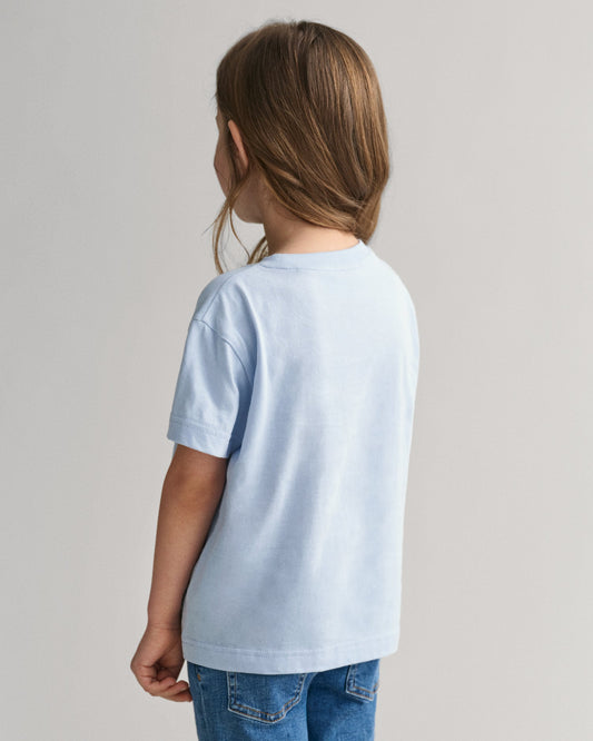 Gant Boys Blue Printed Round Neck Short Sleeves T-shirt