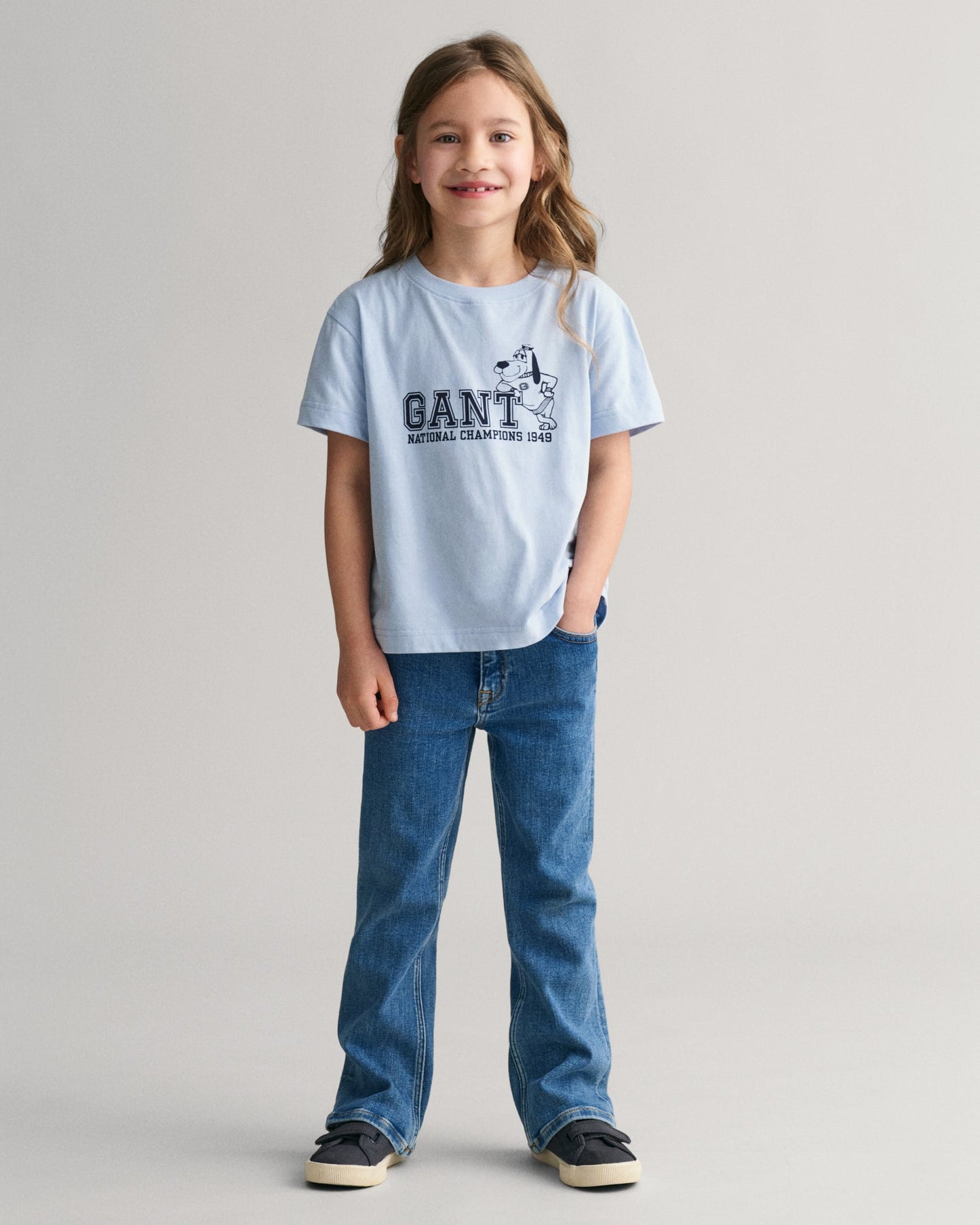 Gant Boys Blue Printed Round Neck Short Sleeves T-shirt