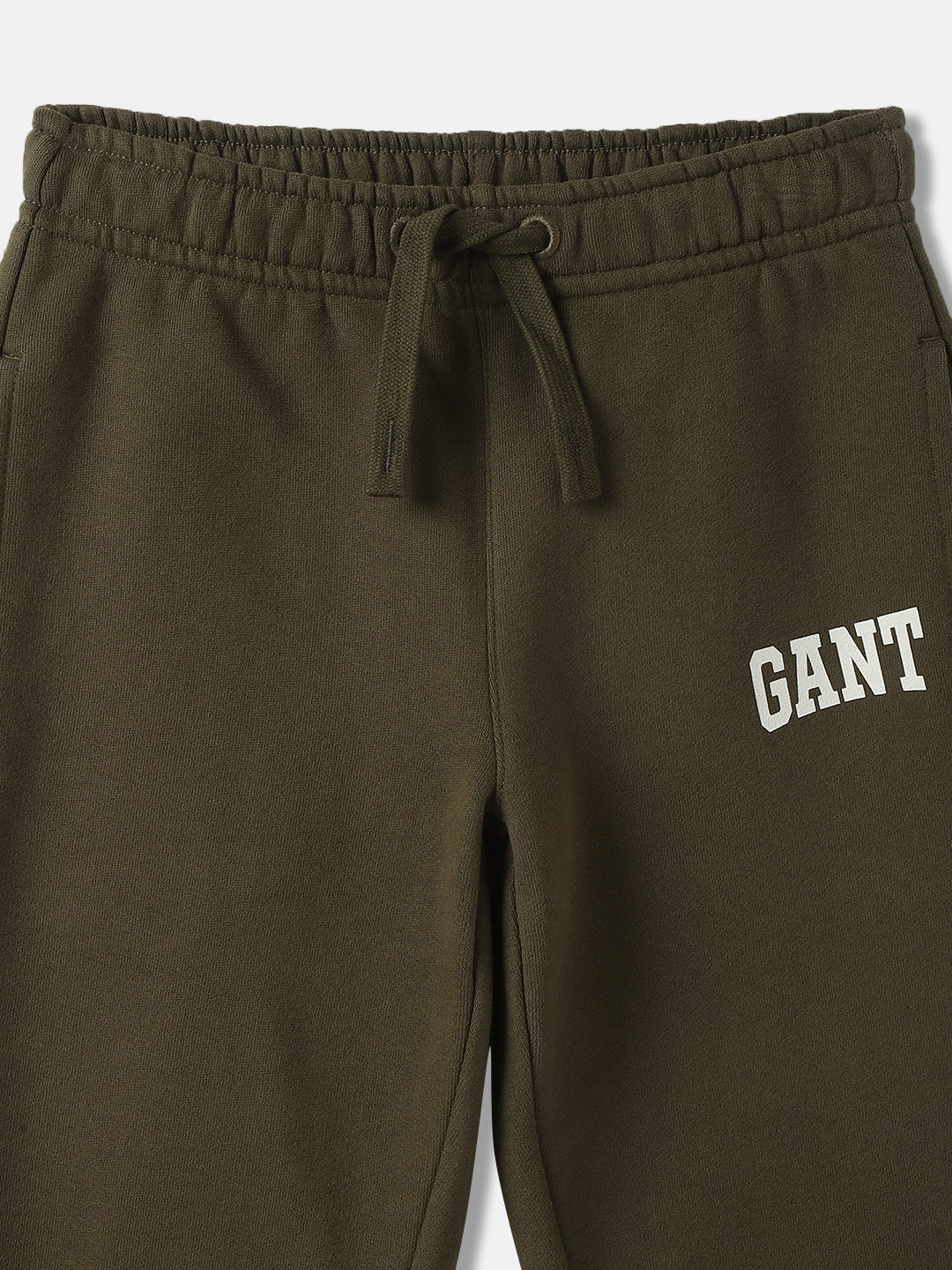 Gant Boys Green Solid Mid-Rise Relaxed Fit Joggers Style Track Pants