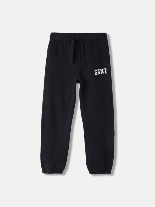 Gant Boys Blue Solid Mid-Rise Relaxed Fit Joggers Style Track Pants