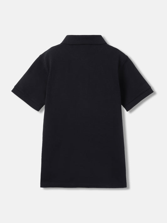 Gant Boys Navy Solid Polo Collar Short Sleeves T-Shirt