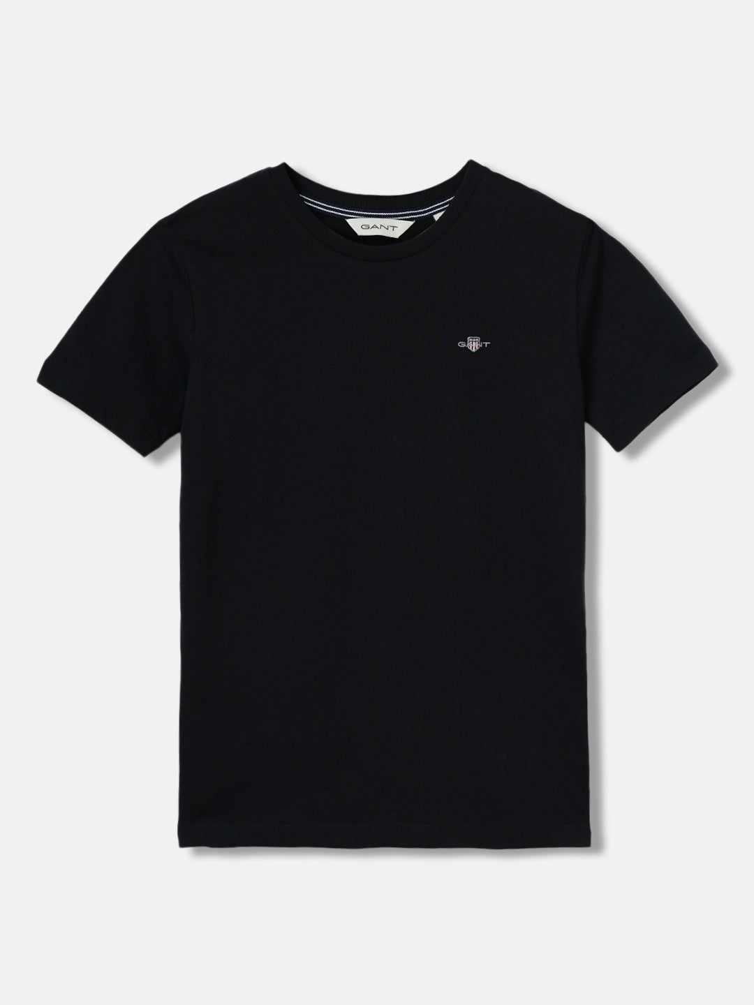 Gant Kids Black Solid Round Neck Short Sleeves T-Shirt
