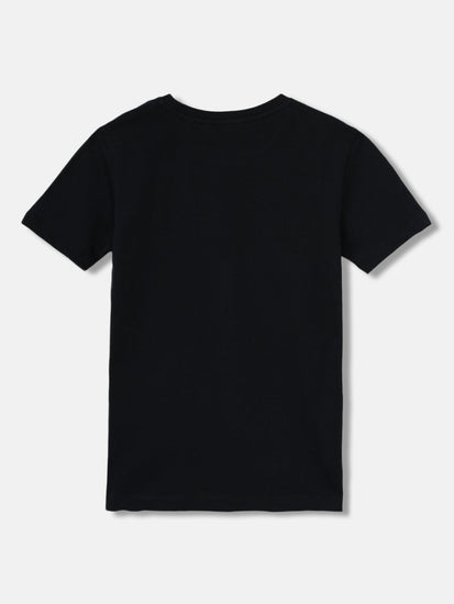 Gant Kids Black Solid Round Neck Short Sleeves T-Shirt