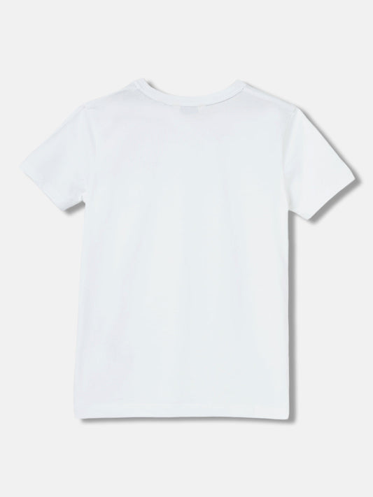 Gant Boys White Solid Round Neck Short Sleeves T-Shirt