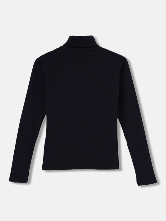 Gant Kids Navy Blue Solid Turtle Neck Full Sleeves Sweatshirt