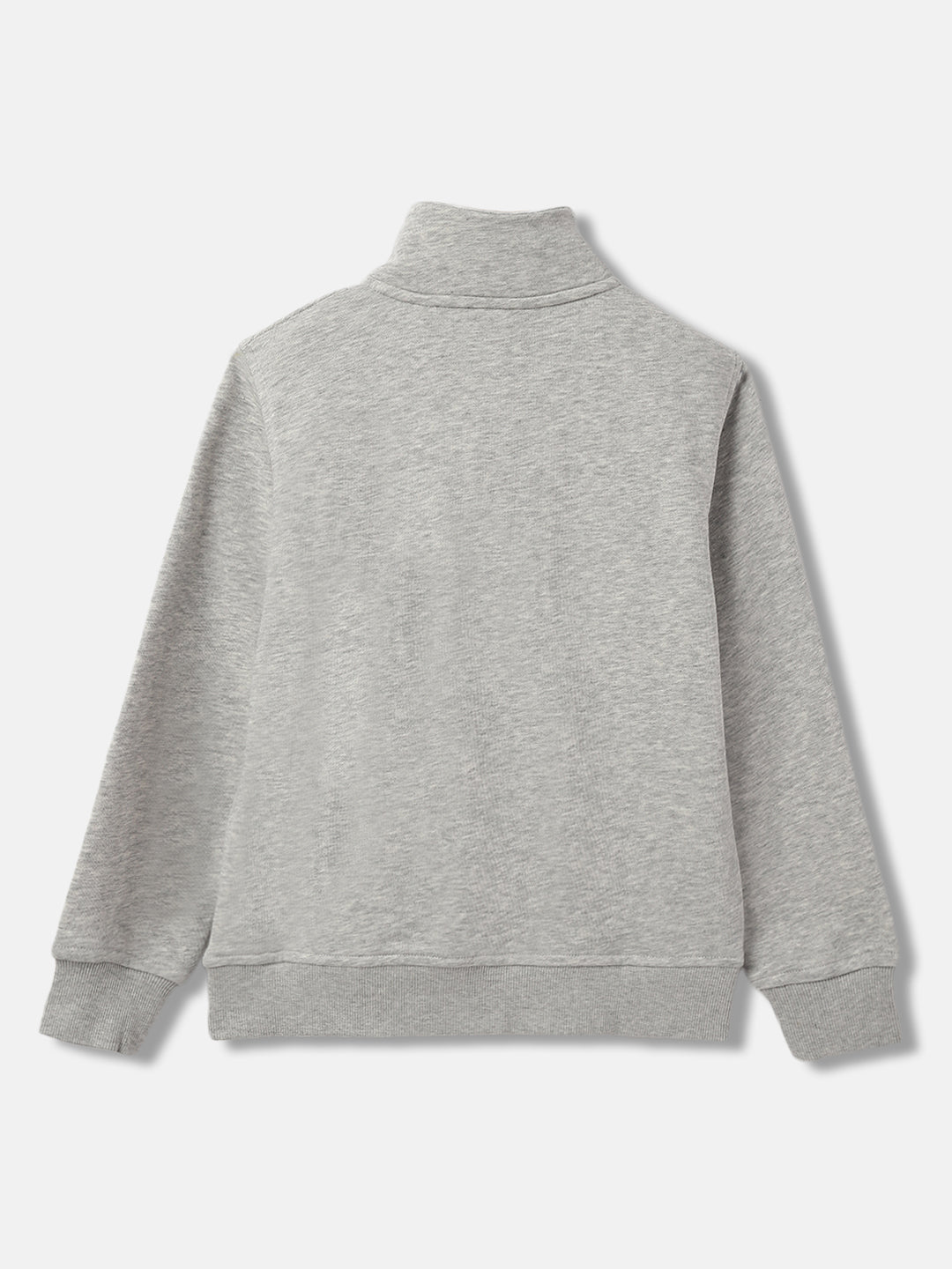 Gant Kids Grey Solid High Neck Full Sleeves Pullover Style Sweatshirt