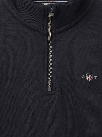 Gant Kids Blue Solid High Neck Full Sleeves Pullover Style Sweatshirt