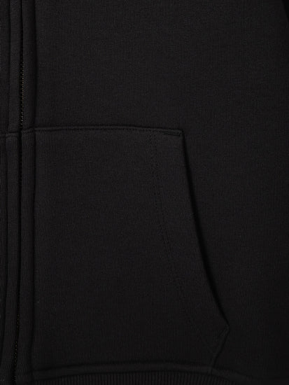 Gant Kids Black Solid Hooded Full Sleeves Front-open Sweatshirt