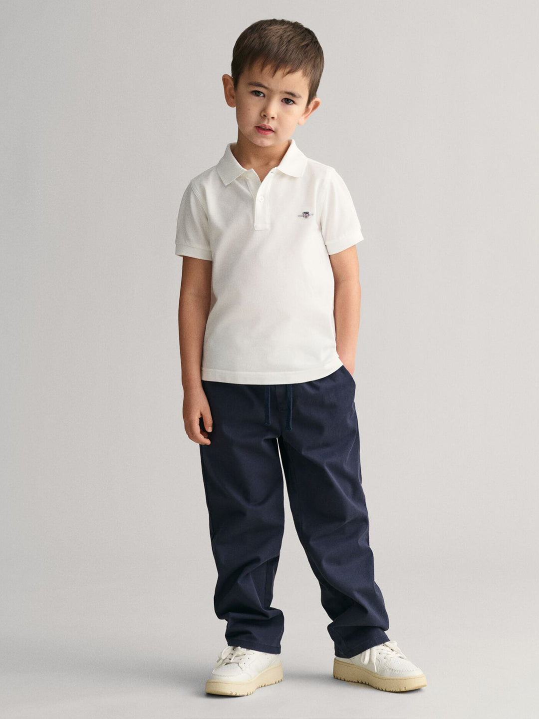 Gant Kids White Solid Polo Tshirt