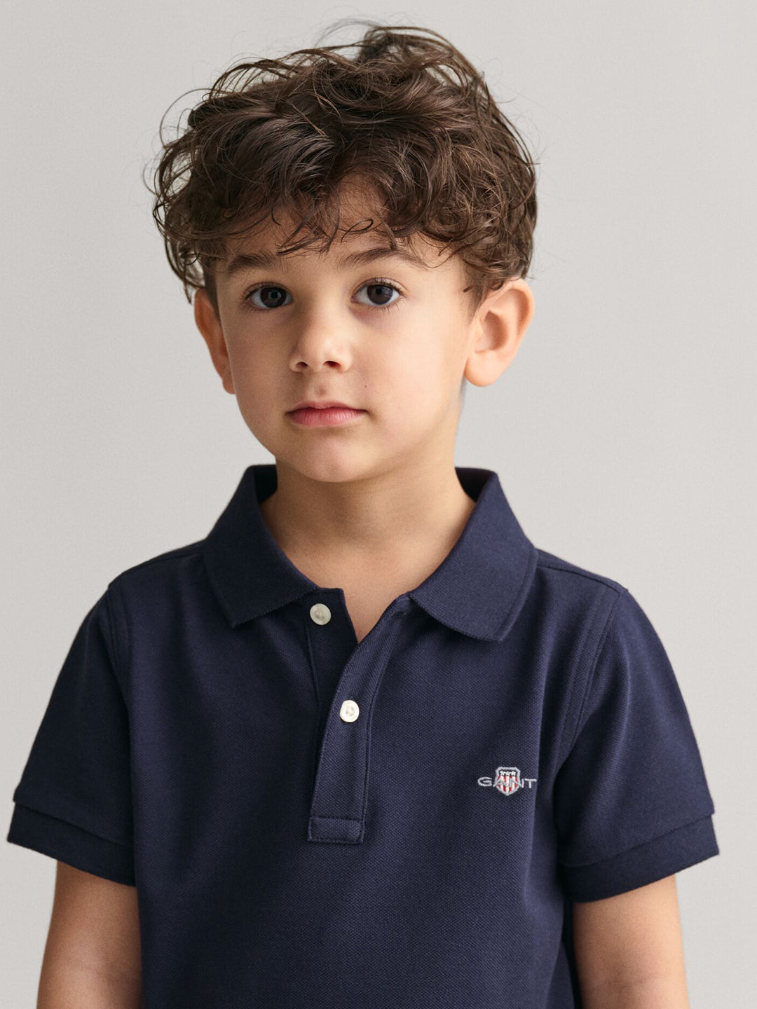 Gant Kids Blue Solid Polo Tshirt