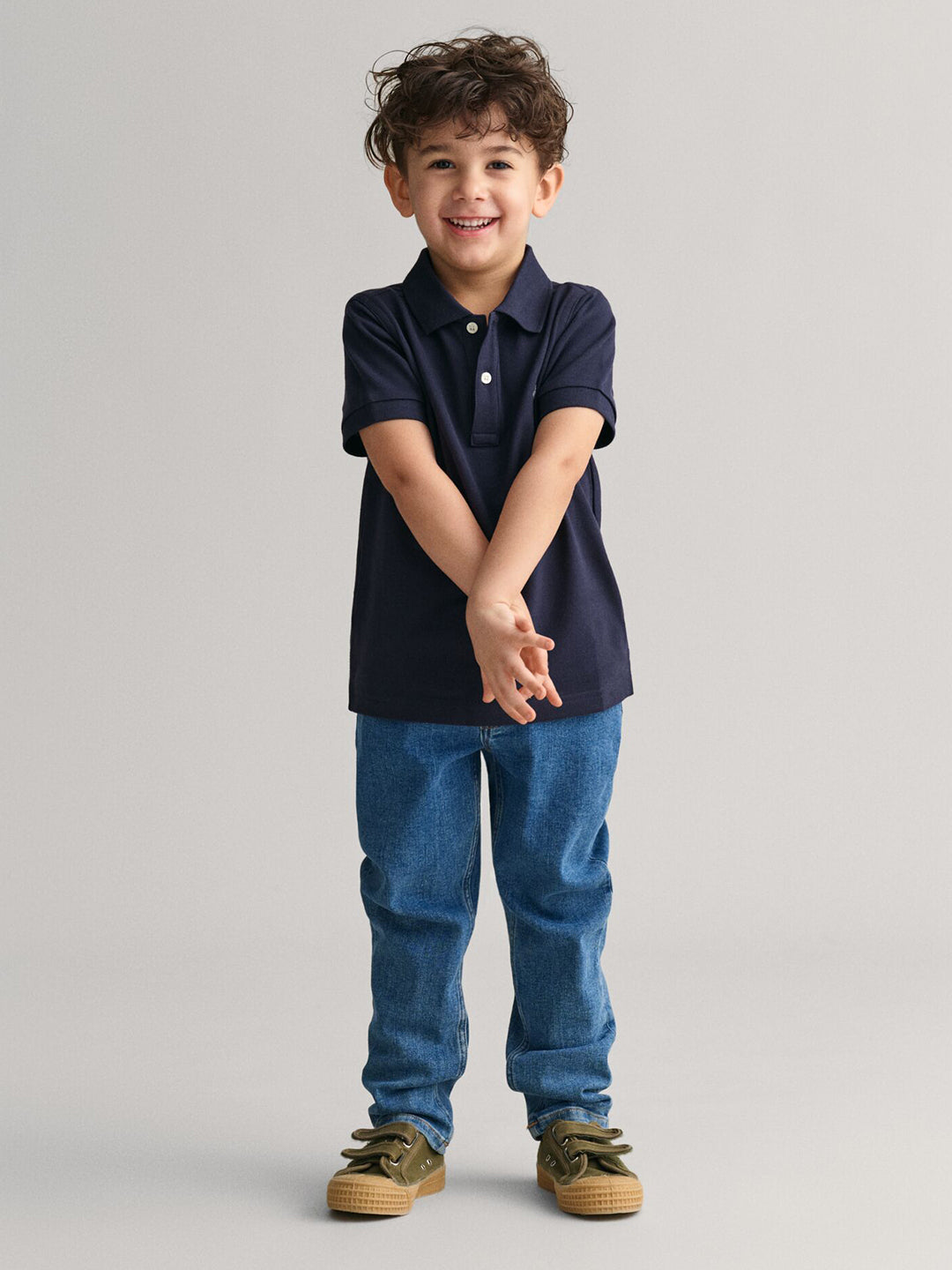 Gant Kids Blue Solid Polo Tshirt