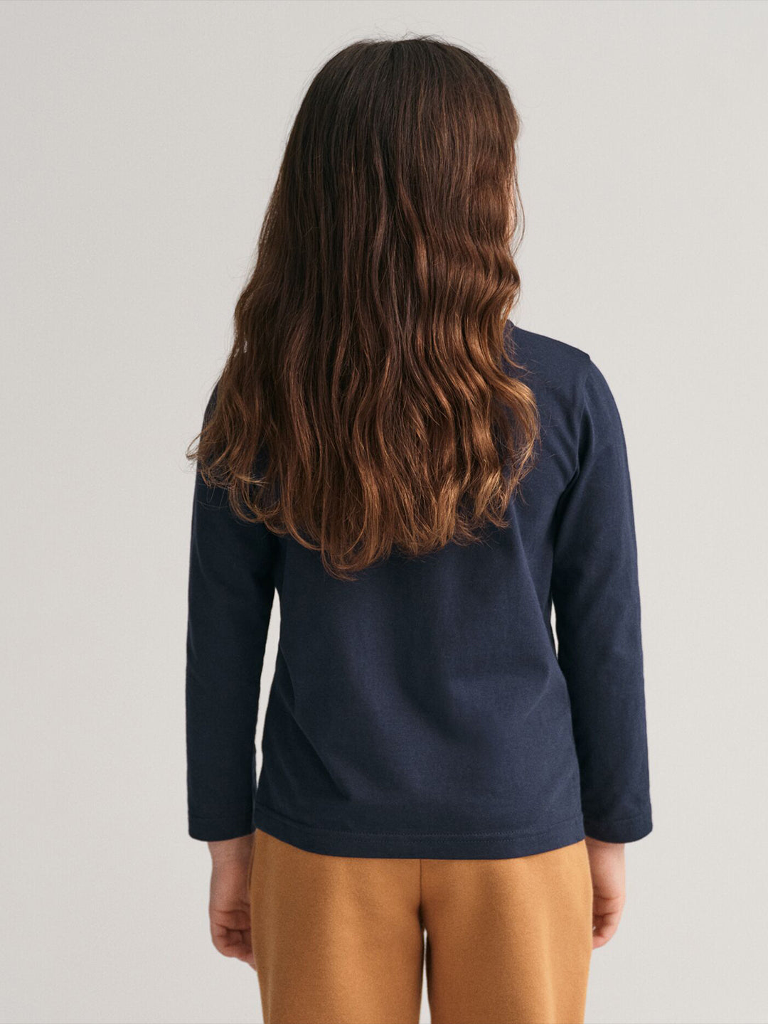 Gant Kids Blue Solid Round Neck Tshirt