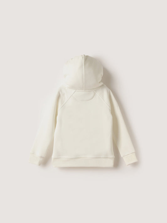 Gant Boys Off White Solid Hoodie Sweatshirt
