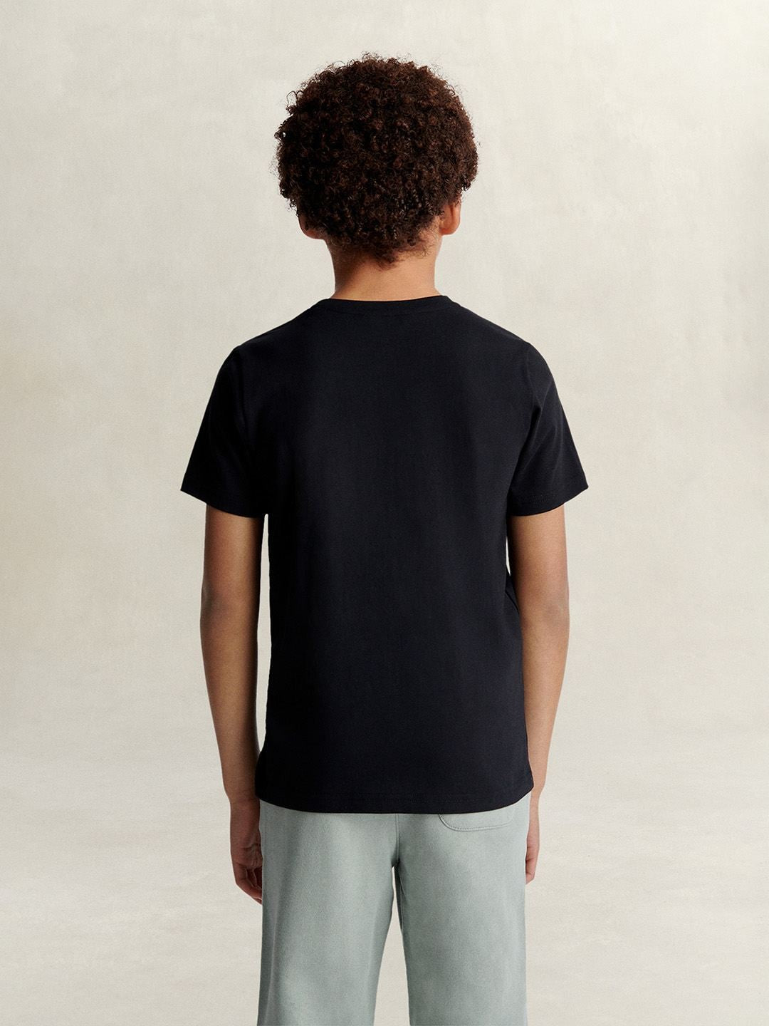 Gant Boys Black Solid Regular Fit Pure Cotton T-Shirt
