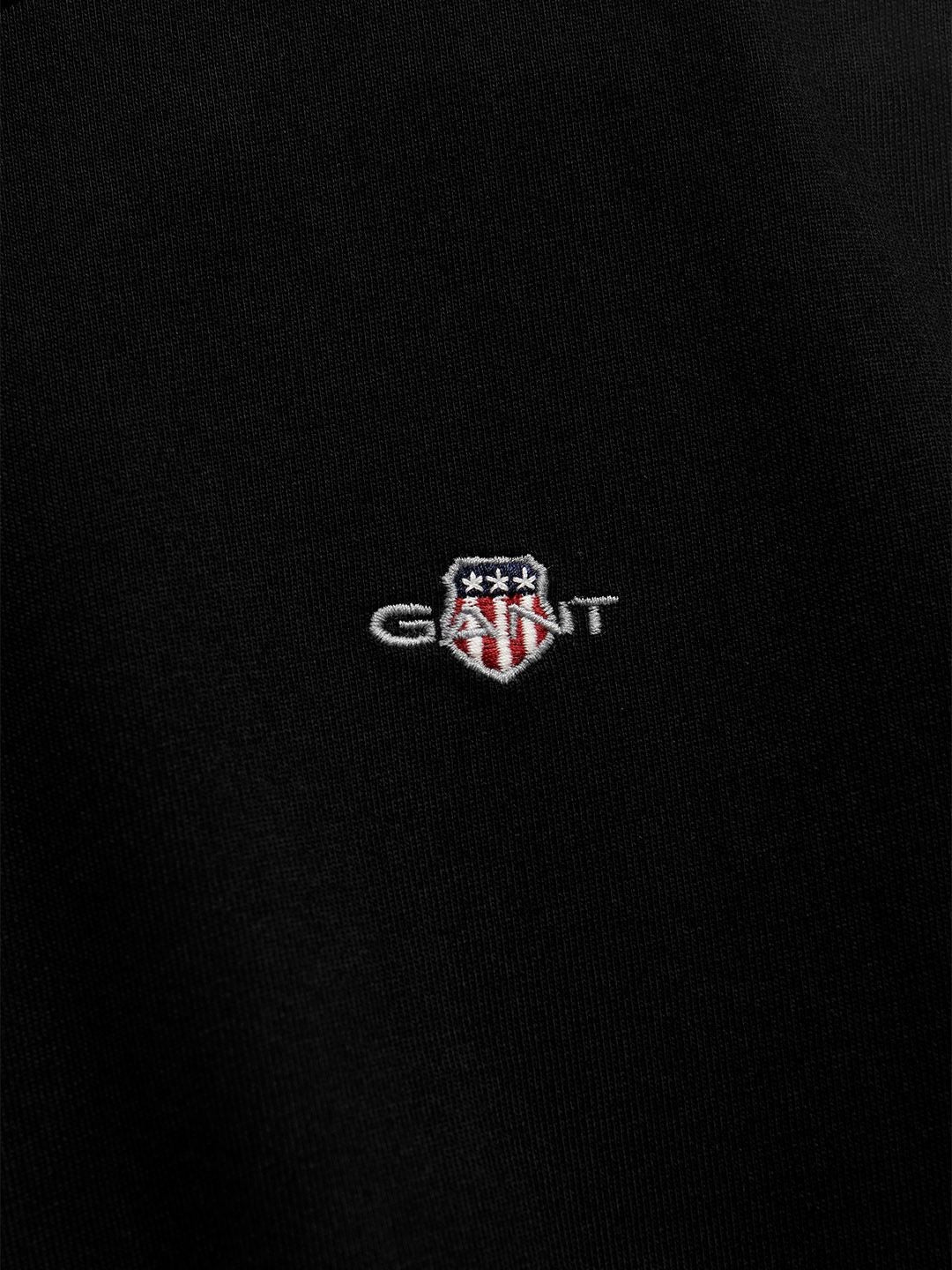 Gant Boys Black Solid Regular Fit Pure Cotton T-Shirt