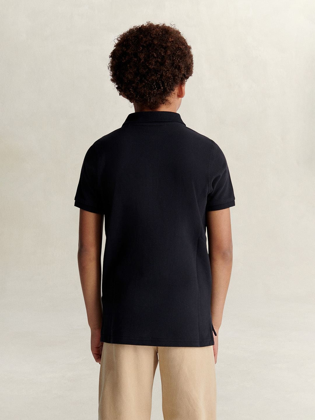 Gant Boys Black Solid Regular Fit Pure Cotton Polo T-Shirt