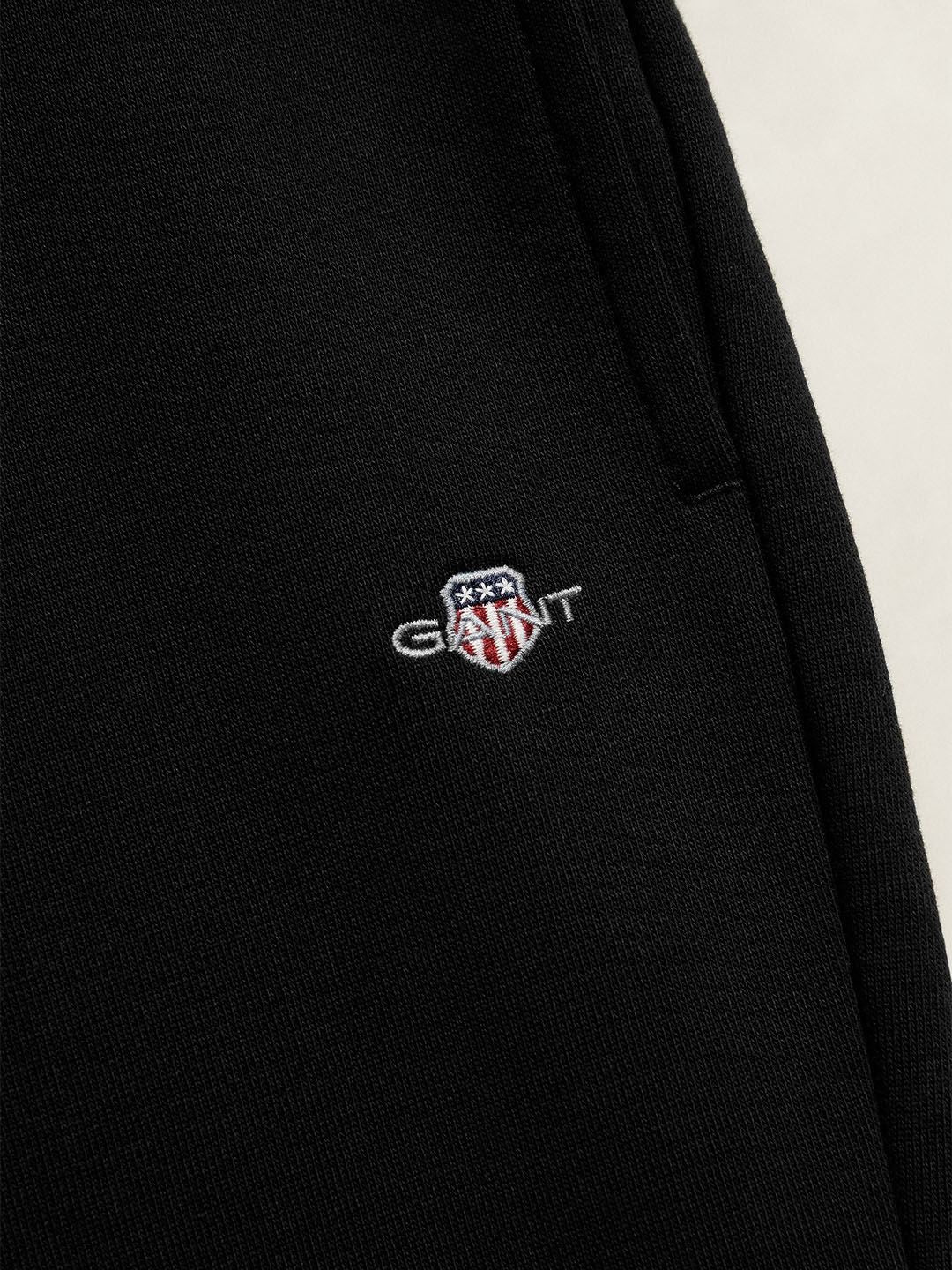 Gant Boys Black Solid Regular Fit Pure Cotton Sweatpant