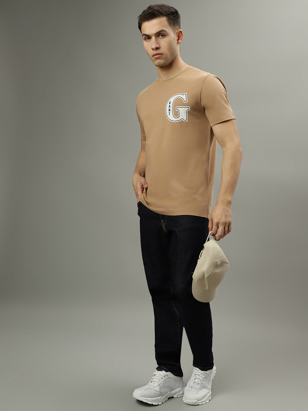 Gant Khaki Fashion Logo Regular Fit T-Shirt