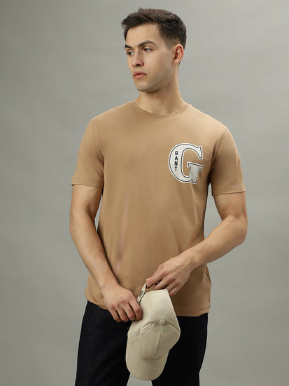 Gant Khaki Fashion Logo Regular Fit T-Shirt