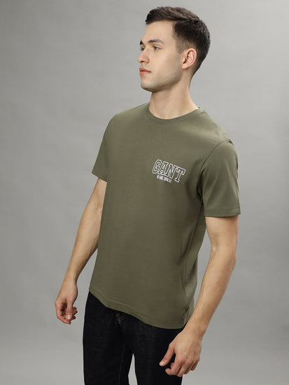 Gant Green Fashion Logo Regular Fit T-Shirt