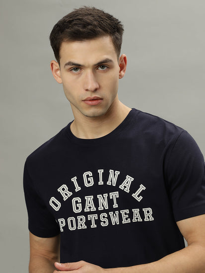 Gant Blue Fashion Printed Regular Fit T-Shirt