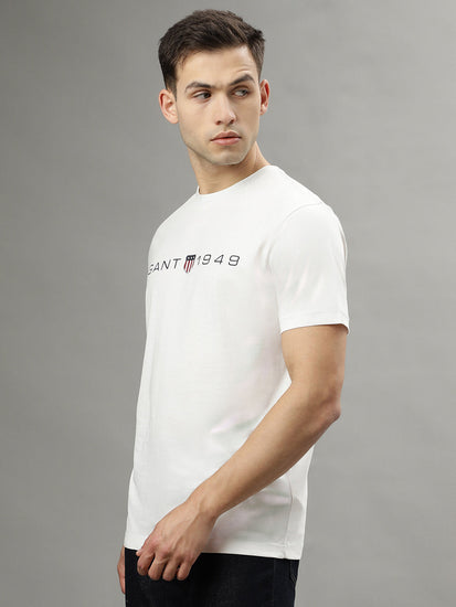 Gant Off White Fashion Logo Regular Fit T-Shirt