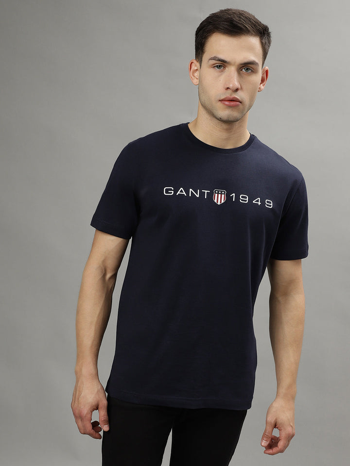 Gant Men Yellow Solid Round Neck Short Sleeves Tshirt main image 1