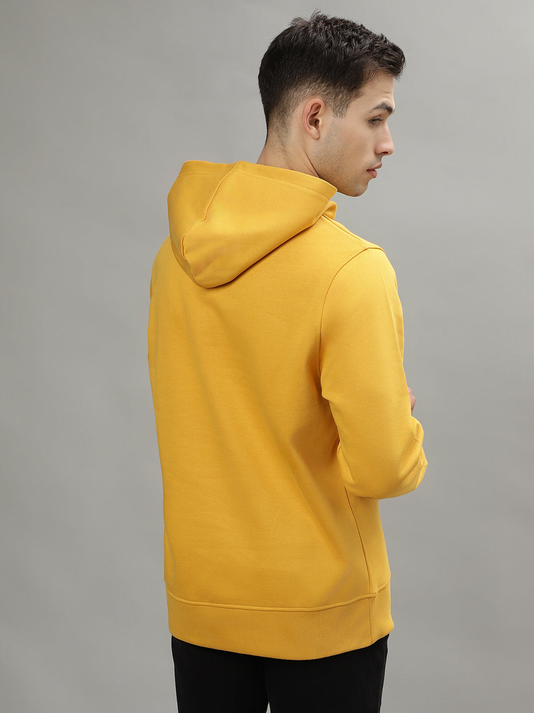 Gant Men Yellow Solid Hooded Long Sleeves Sweatshirts