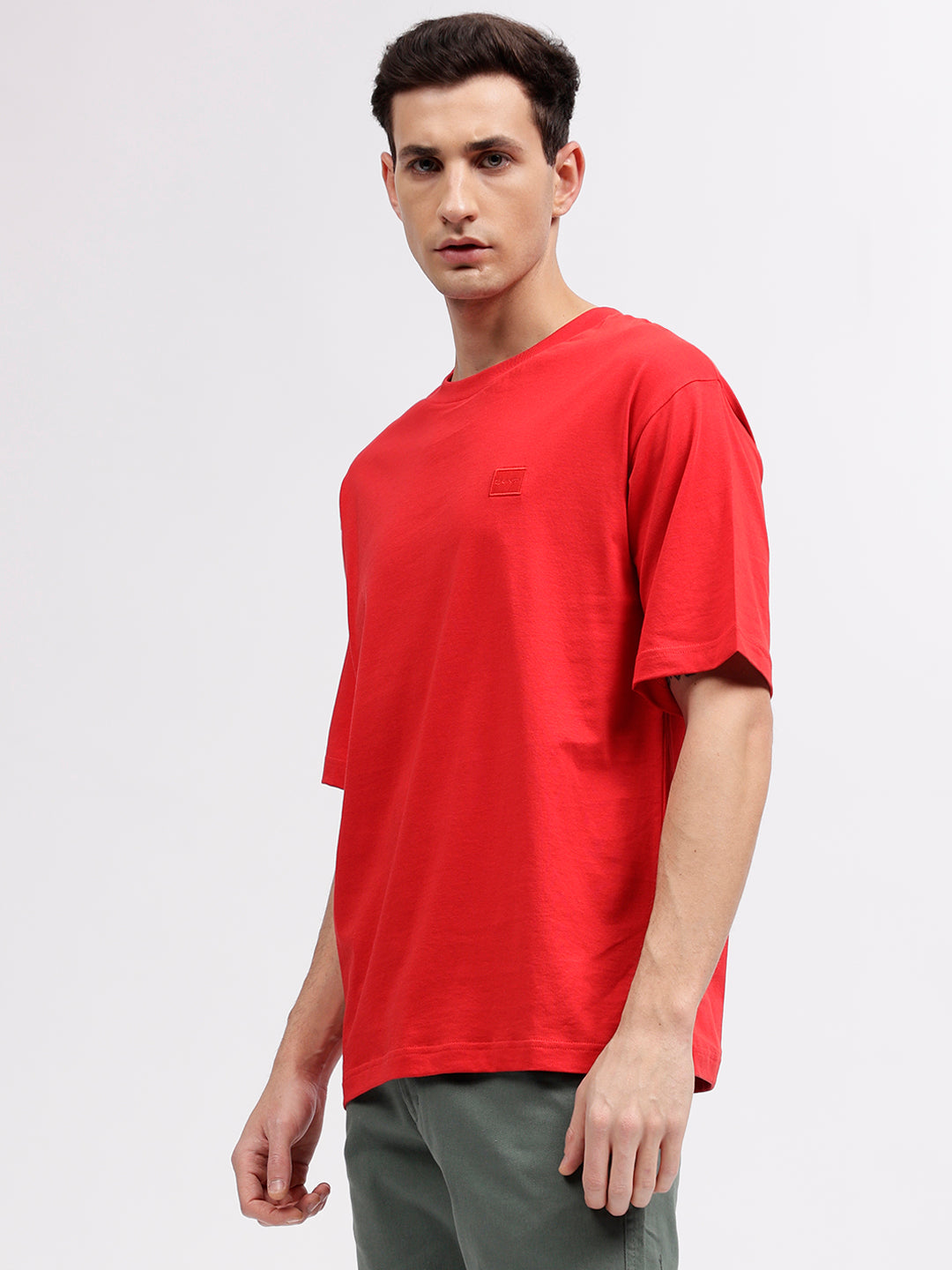 Gant Men Red Solid Round Neck Short Sleeves T-shirt