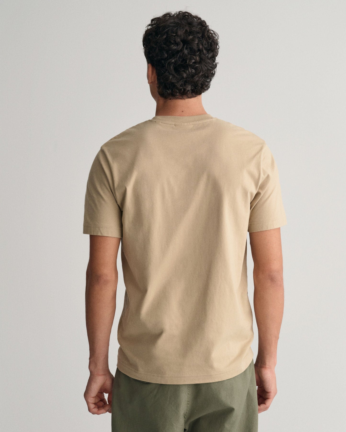 Gant Men Khaki Printed Round Neck Short Sleeves T-shirt