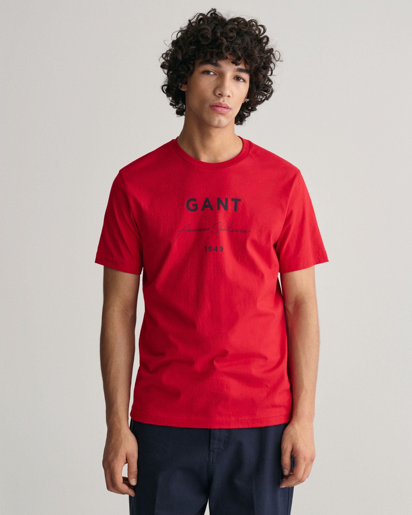 Gant Men Red Printed Round Neck Short Sleeves T-shirt