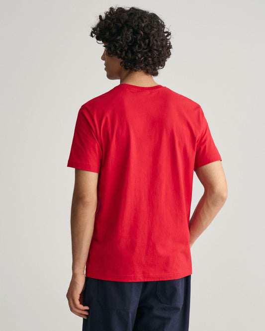 Gant Men Red Printed Round Neck Short Sleeves T-shirt