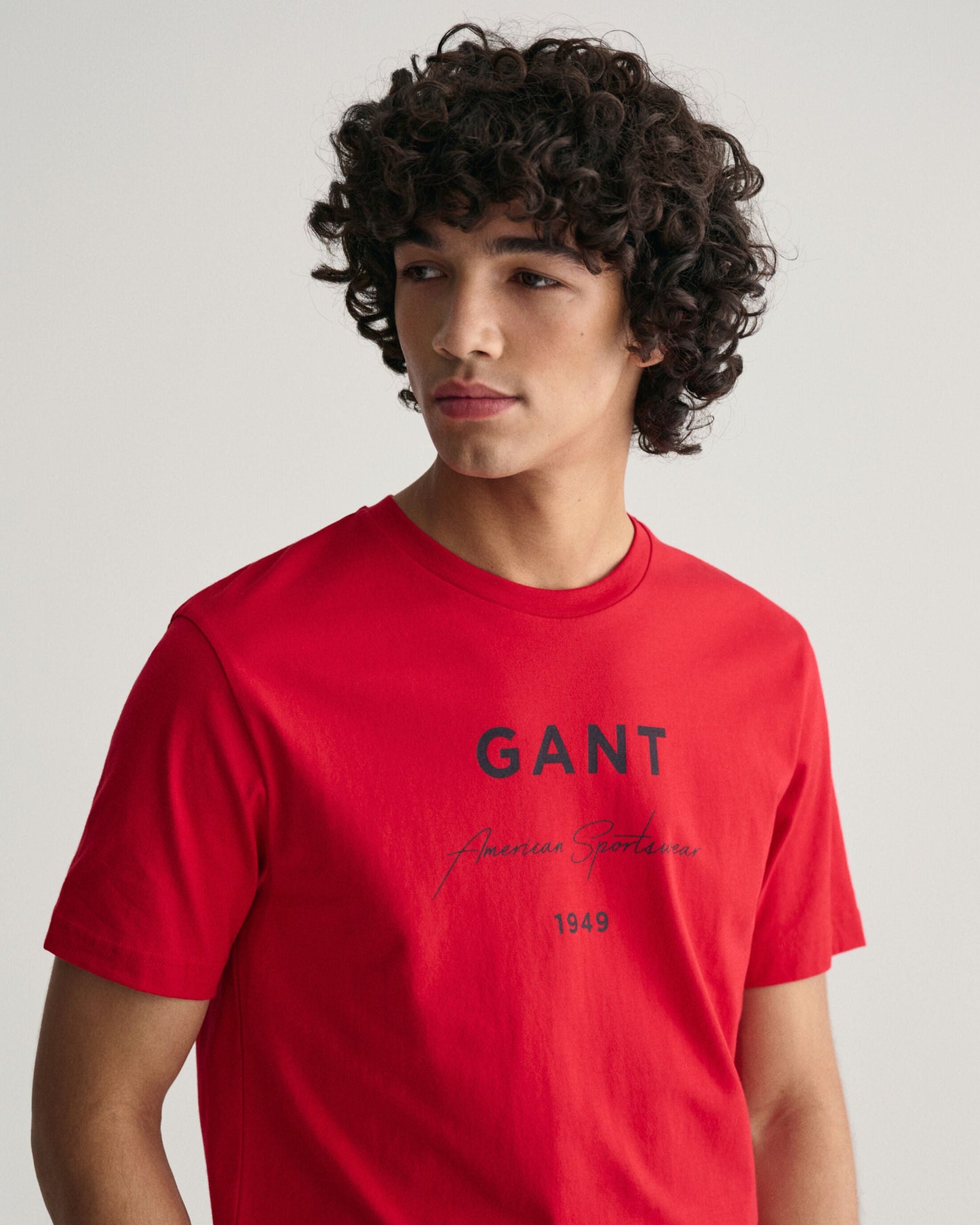 Gant Men Red Printed Round Neck Short Sleeves T-shirt