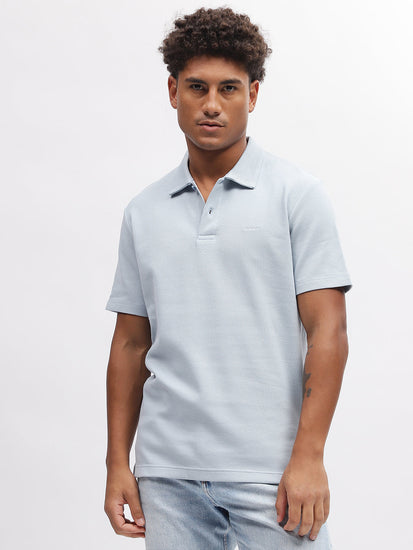 Gant Men Blue Solid Polo Collar Short Sleeves T-Shirt