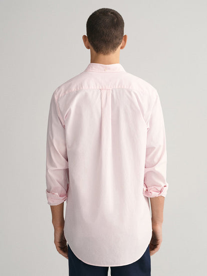 Gant Men Pink Solid Button-down Collar Full Sleeves Shirt